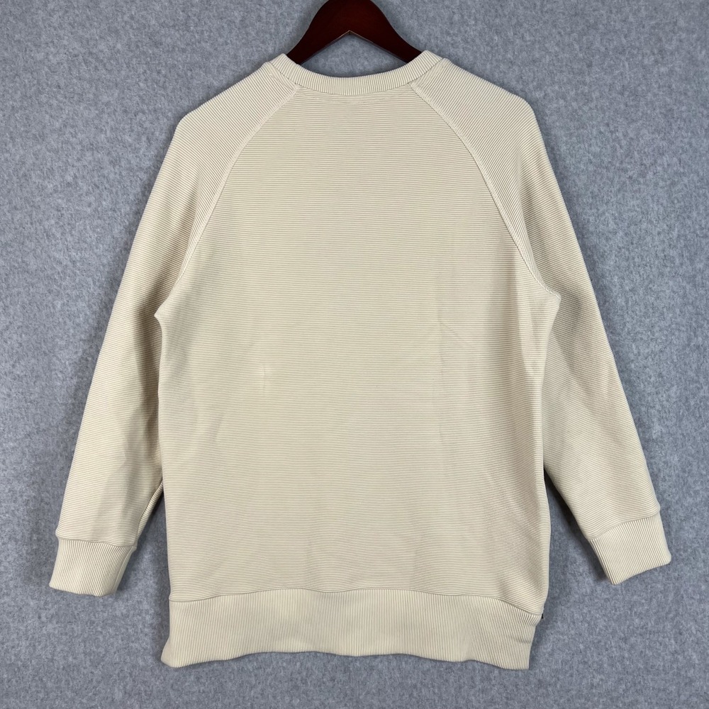 Varley Ivory Manning Ribbed Knit Side Zip Crewneck Sweatshirt Size Small - Picture 4 of 12